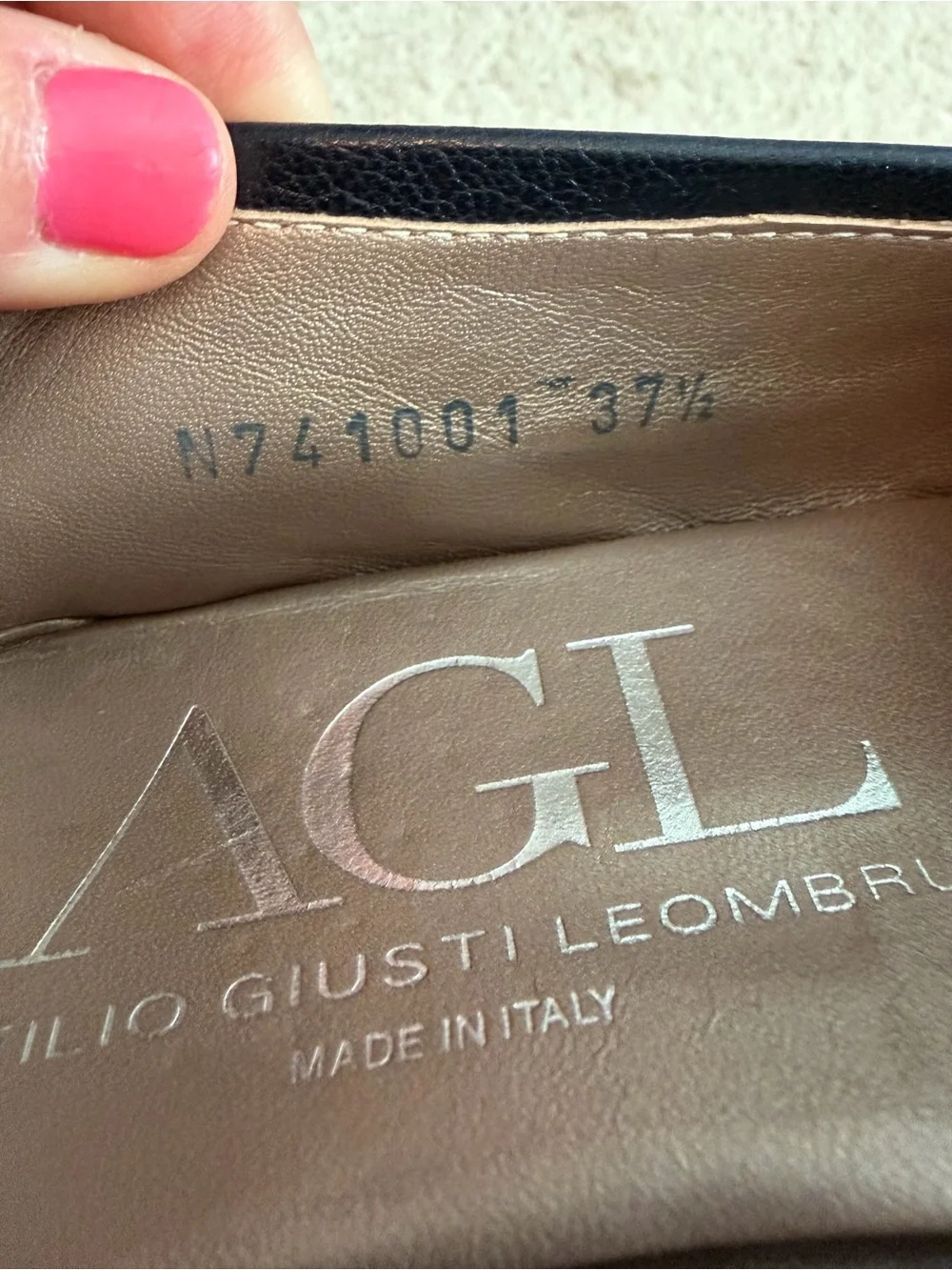 AGL Attilio Giusti Leombruni Women’s Navy Leather Loafer Flats Slip On Size 7.5